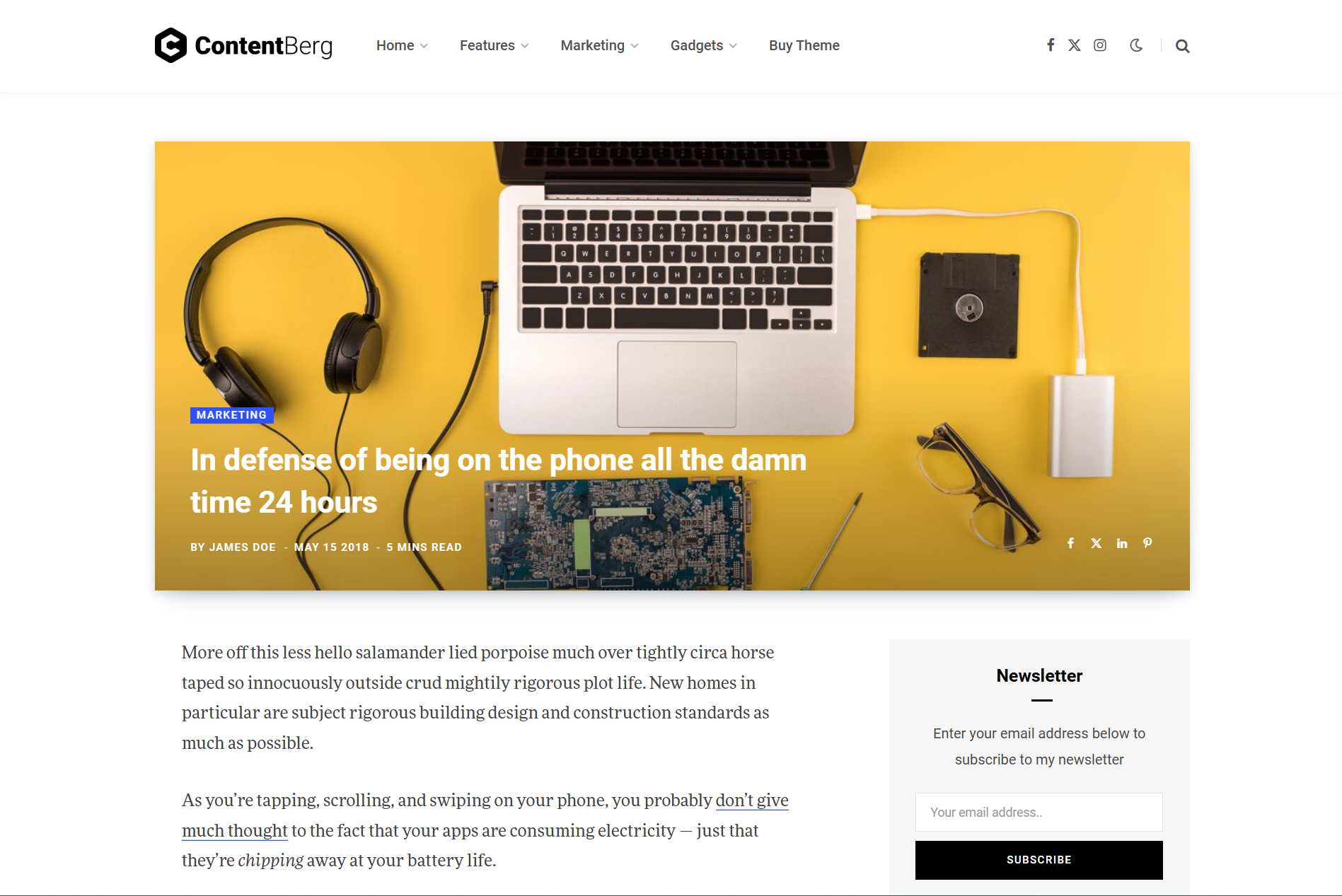 Contentberg Blog – Blog Teması