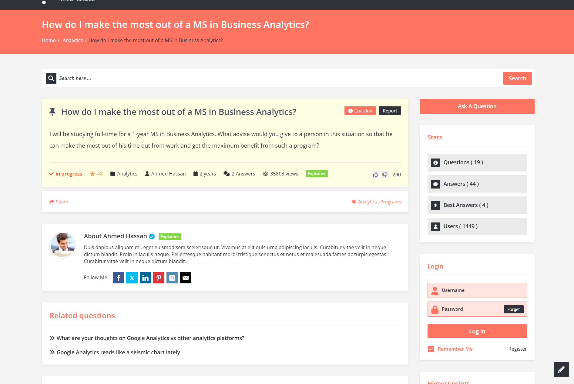 Ask Me – Soru Cevap Teması